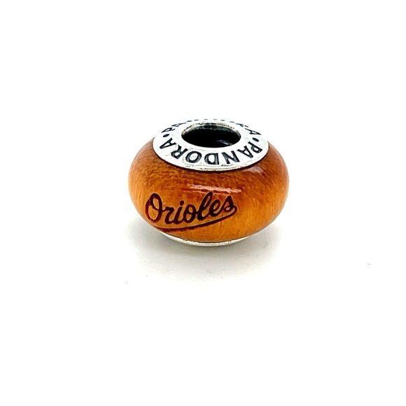 Pandora Wooden Baltimore Orioles Engraved Charm - Picture 1 of 3